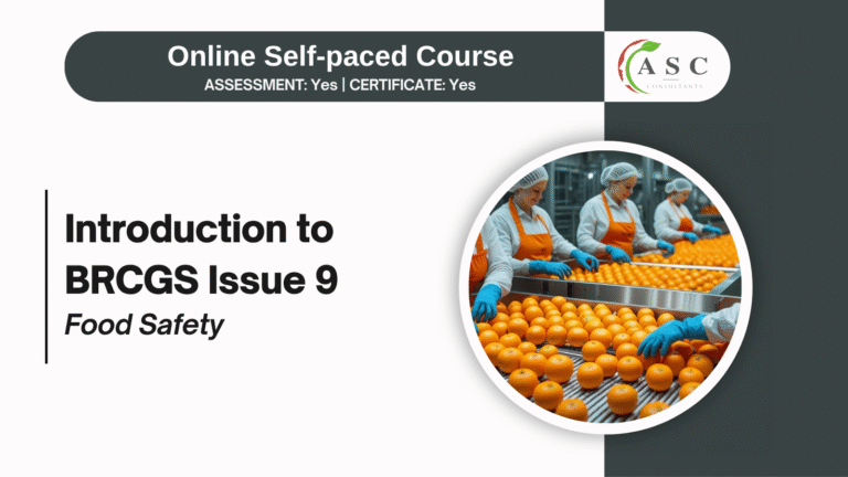 Introduction to BRCGS for Food Safety Issue 9 course cover