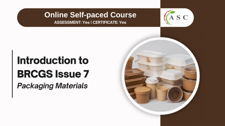 Introduction to BRCGS for Packaging Materials Issue 7 course cover