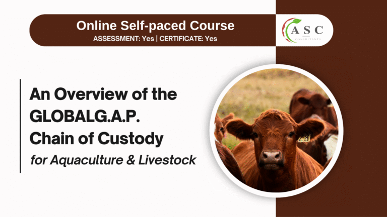 Overview of the GLOBALG.A.P. Chain of Custody for Aquaculture and Livestock online course cover