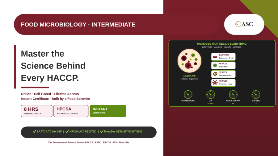 Enroll for The Food Microbiology Online Course | ASC Food Safety Training
