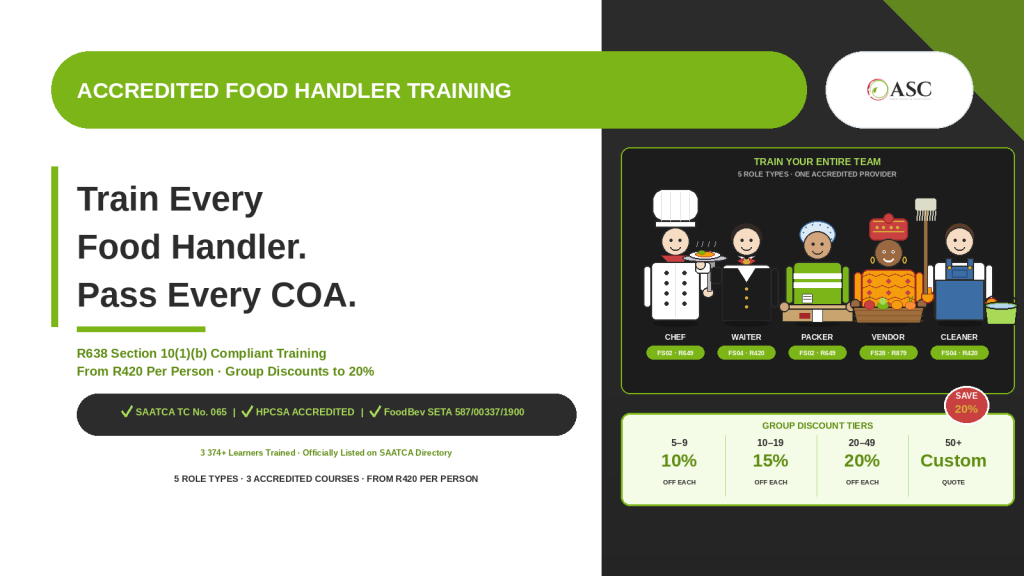 Accredited Food handler training in South Africa | ASC Food Safety Training