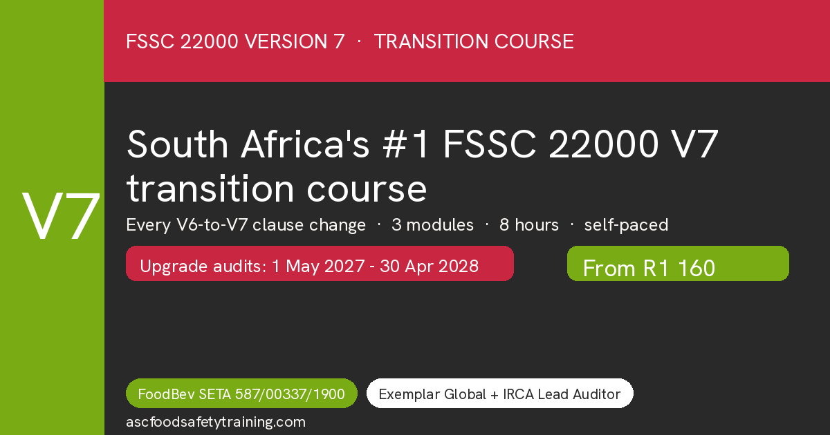 Fssc 22000 version 7 e-learning course