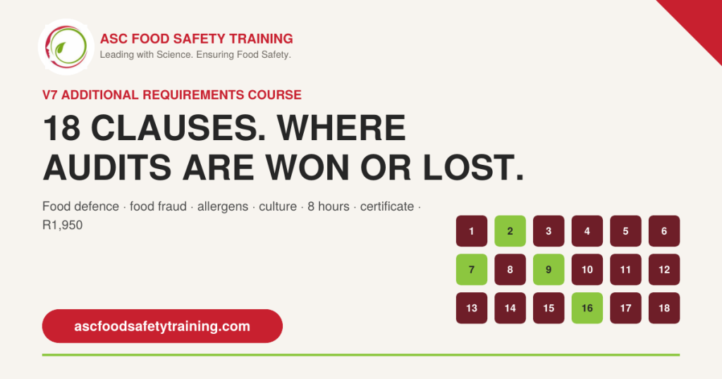 FSSC 22000 V7 Additional Requirements | ASC Food Safety Training