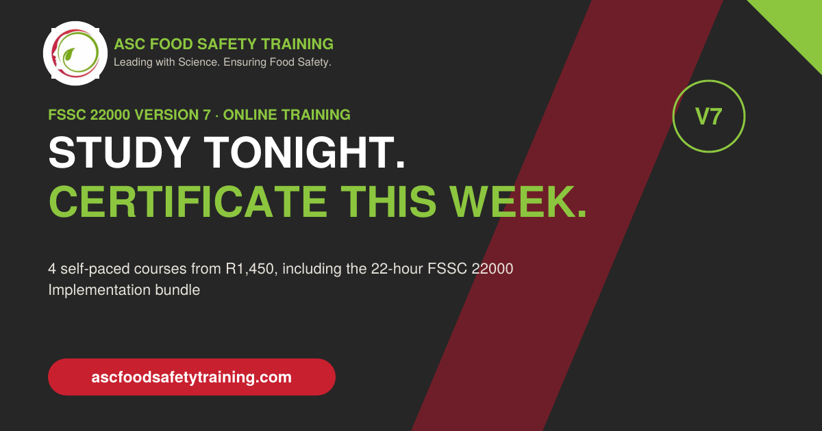 ascfoodsafety training FSSC 22000