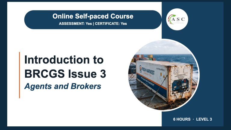 Introduction to BRCGS for Agents and Brokers Issue 3 course cover