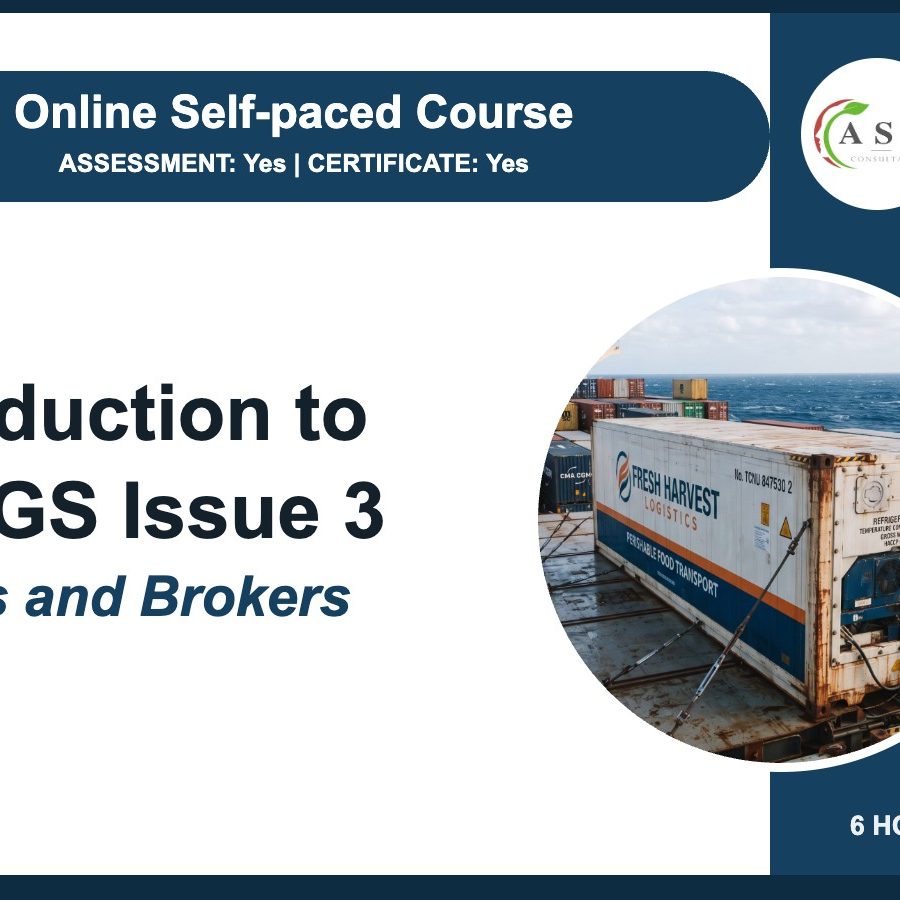 Introduction to BRCGS for Agents and Brokers Issue 3 online self-paced course by ASC Food Safety Training Introduction to BRCGS for Agents and Brokers Issue 3 online self-paced course by ASC Food Safety Training