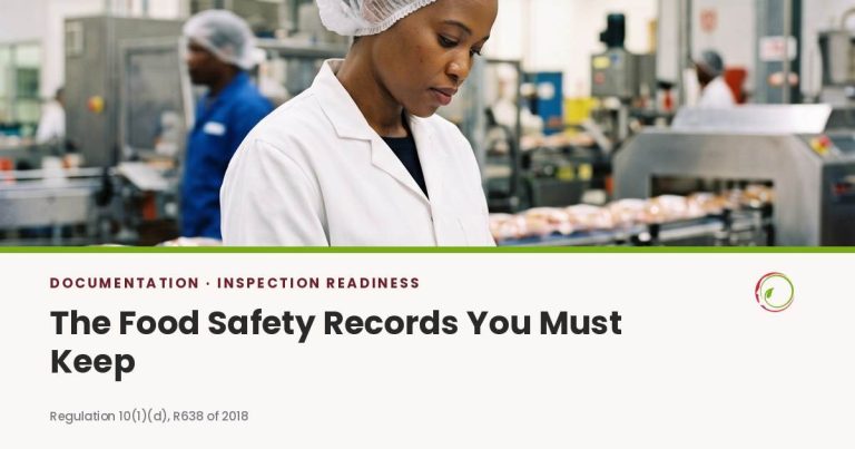 Food safety records guide