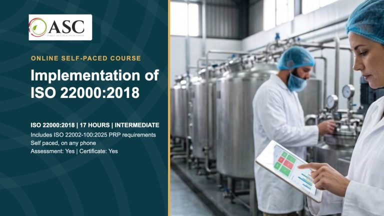Implementation of ISO 22000:2018 course cover
