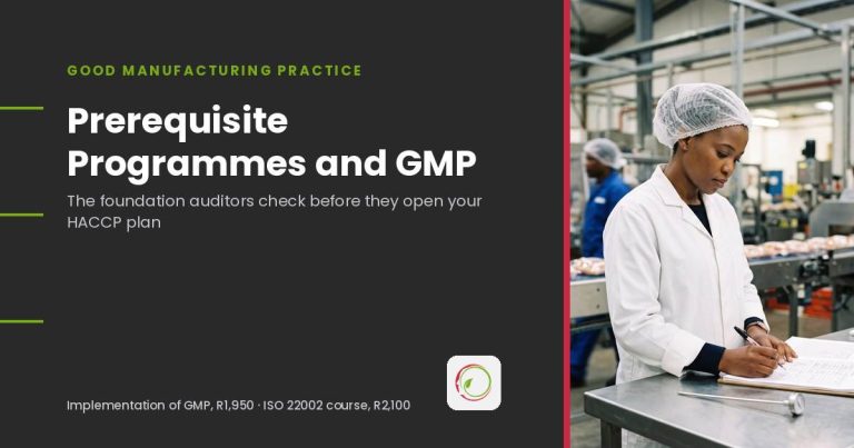 Prerequisite programmes and GMP guide