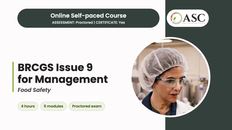 BRCGS Food Safety Issue 9 for Management course cover