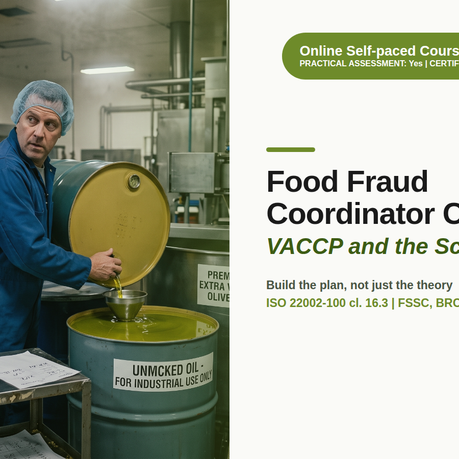 Food Fraud Coordinator Course: VACCP, the Schemes and the Prevention Plan Food Fraud Coordinator Course: VACCP, the Schemes and the Prevention Plan