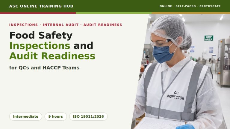 Food Safety Inspections and Audit Readiness course cover