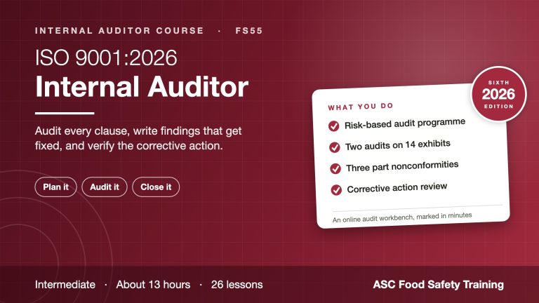 ISO 9001:2026 Internal Auditor course cover