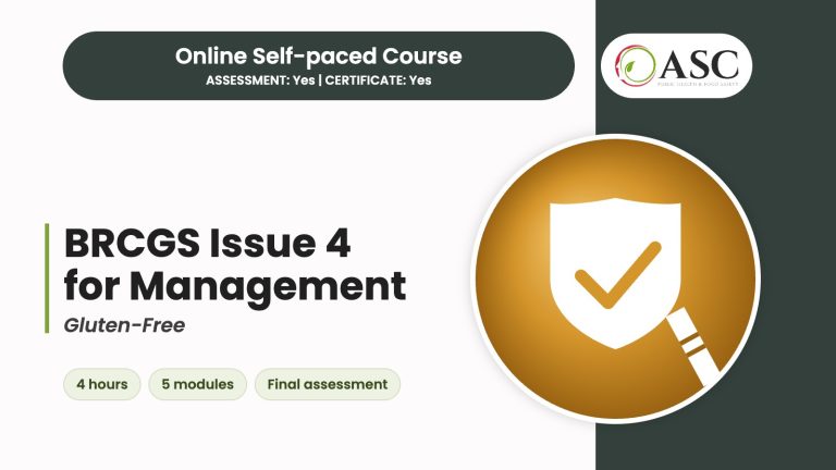 BRCGS Gluten-Free Issue 4 for Management course cover