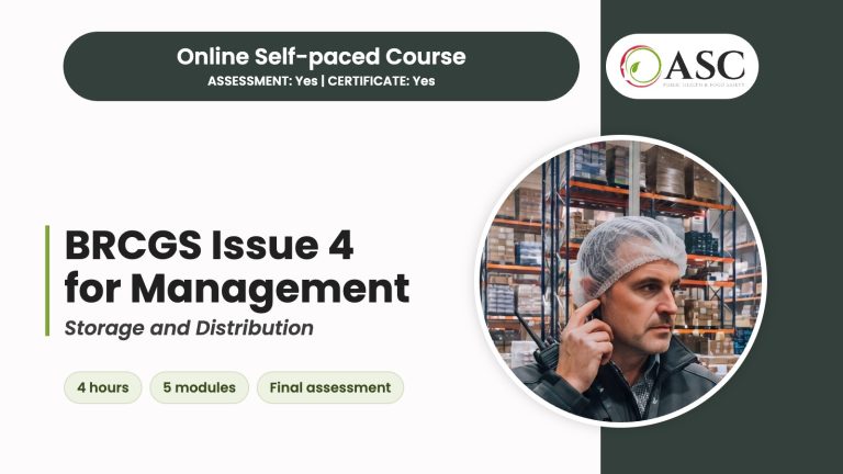BRCGS Storage and Distribution Issue 4 for Management course cover