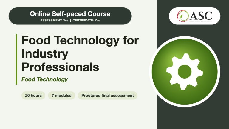 Food Technology for Industry Professionals online course cover