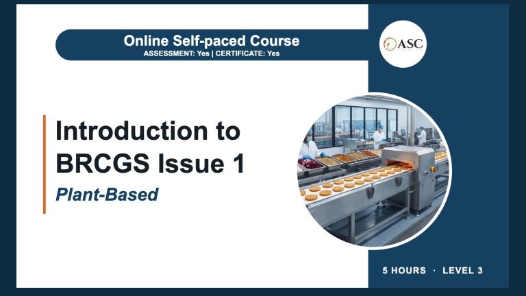 Introduction to BRCGS Plant-Based Issue 1 course cover