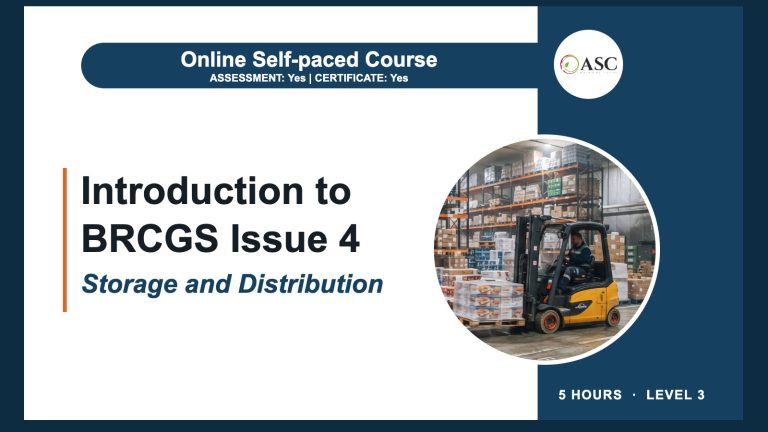 Introduction to BRCGS Storage and Distribution Issue 4 course cover