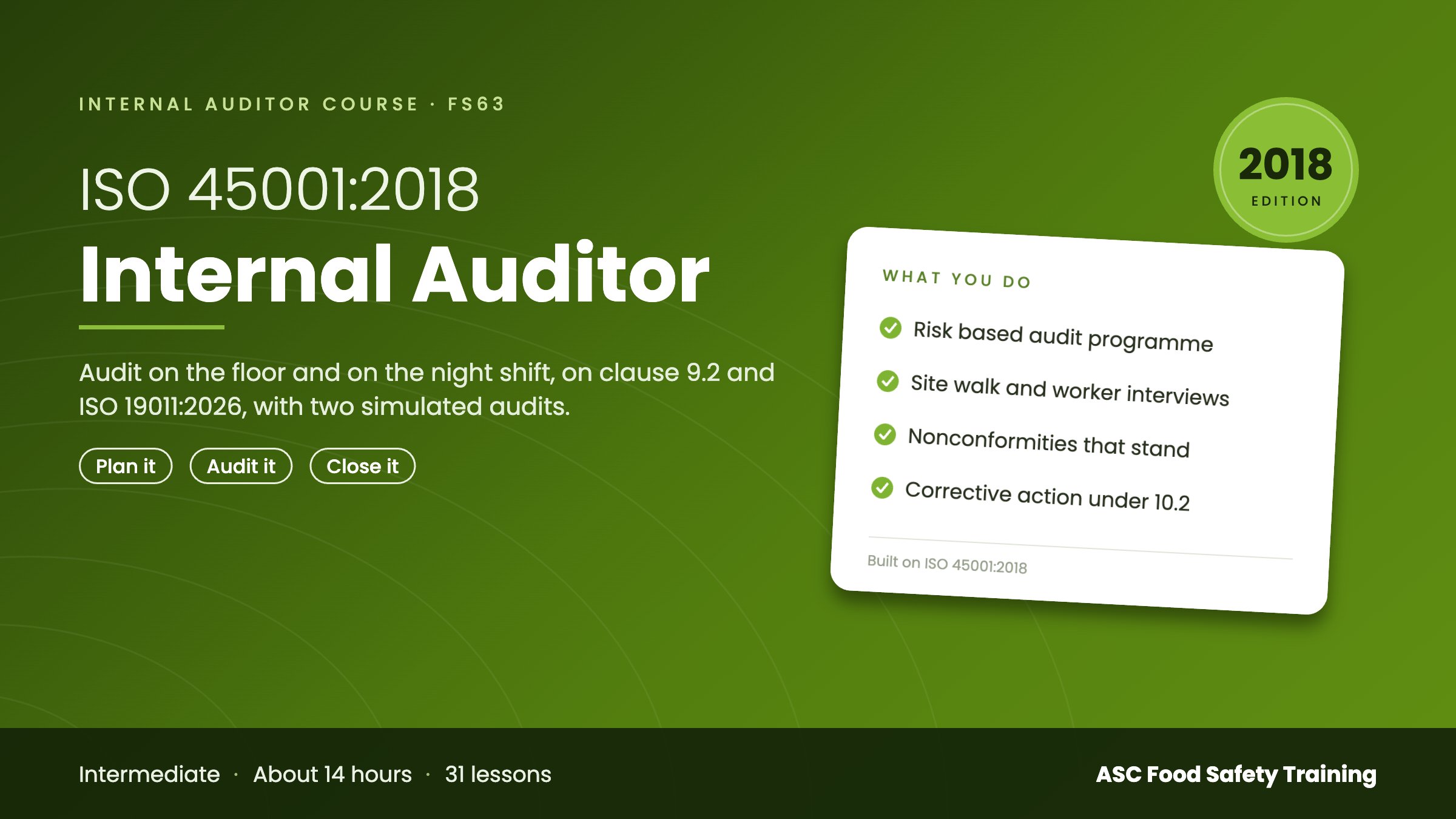 ISO 45001:2018 Internal Auditor